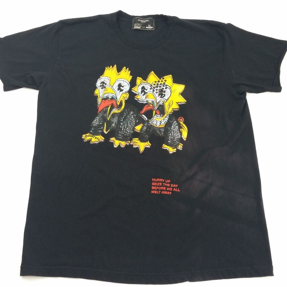 Dom Rebel Montreal Men's XL Black T Shirt Melt Domrebel Swarovski Elements Rare